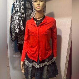 Diana bushman true Red stretchy blouse